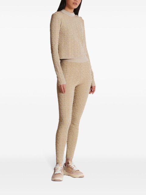 Balmain Labyrinth knitted leggings - Neutrals