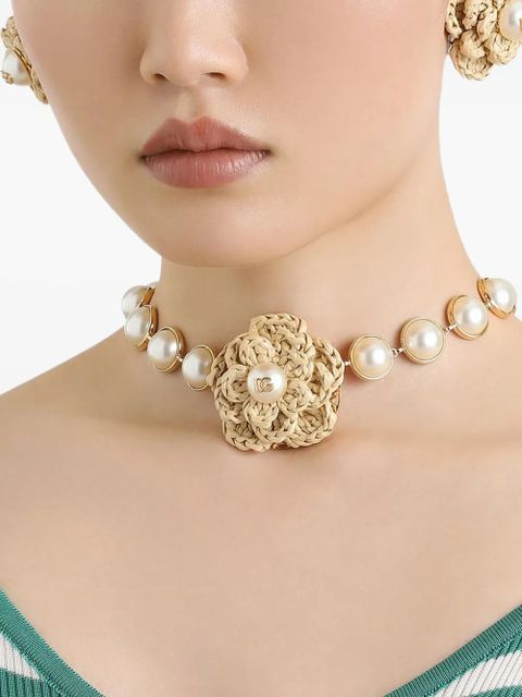 Dolce & Gabbana floral-motif necklace - Gold