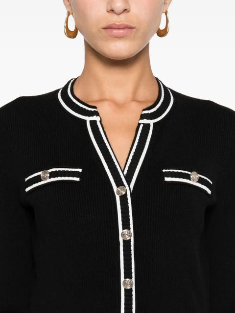 Maje pleated button-front knit dress - Black