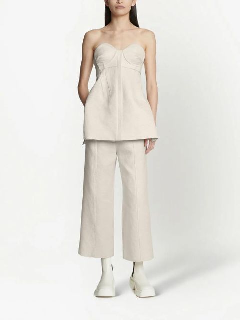 Proenza Schouler patterned-jacquard bustier top - Neutrals