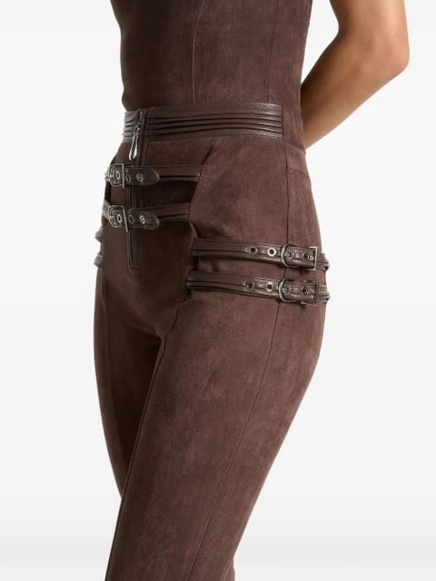 Manière De Voir buckle-detail leggings - Brown