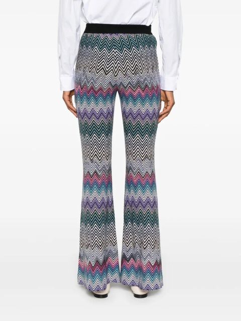 Missoni zigzag woven wool flared trousers - Pink