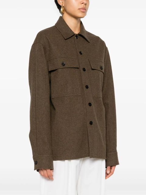 Jil Sander + felted wool overshirt - Green