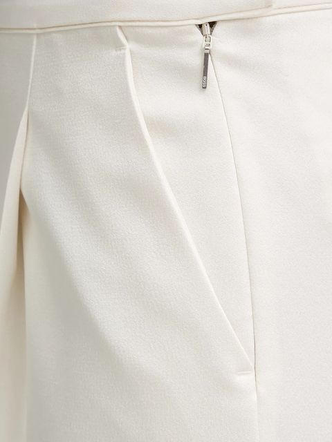 BOSS spodnie damskie kolor beżowy proste high waist 50548218