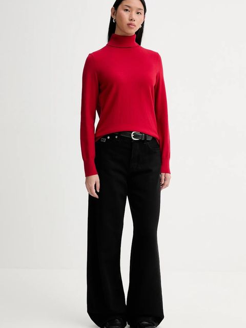 Marc O'Polo sweter damski kolor czerwony lekki z golfem 5000007462