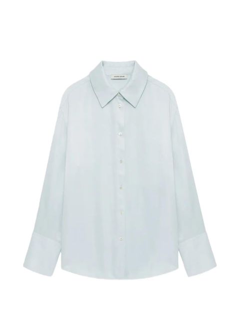 ANINE BING Bridget buttoned point-collar shirt - Green - zdjęcie produktu nr 1
