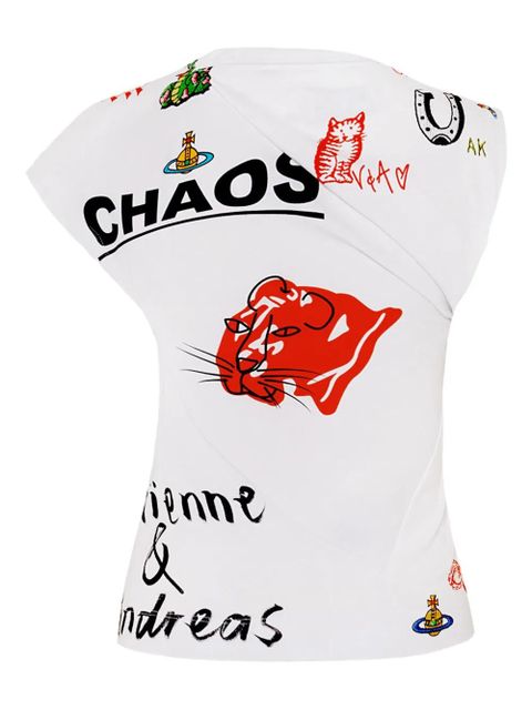 Vivienne Westwood Herbo graphic-print draped T-shirt - White