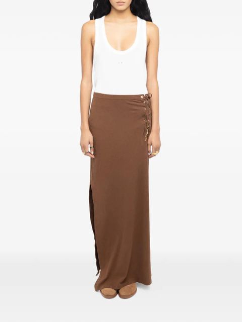 Zadig&Voltaire side slit lace-up skirt - Brown - zdjęcie produktu nr 2