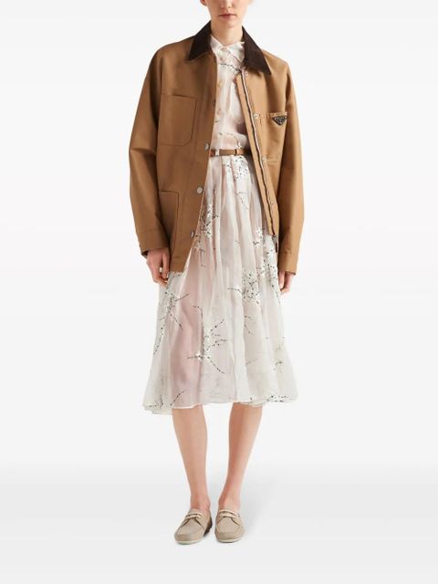 Prada triangle-logo canvas blouson jacket - Brown - zdjęcie produktu nr 2