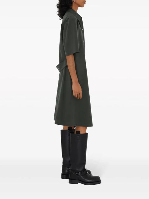 Burberry straight-point collar cotton-blend dress - Green