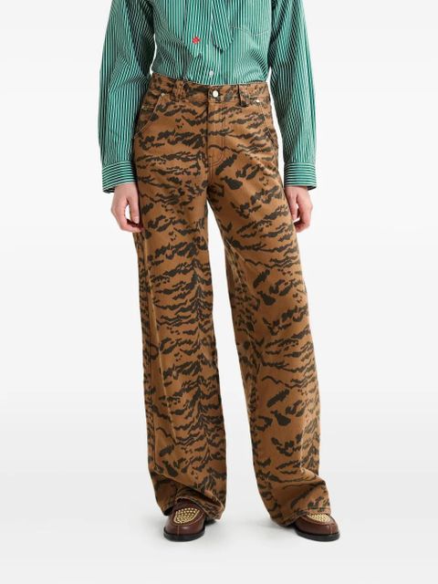 Essentiel Antwerp tiger-print jeans - Brown
