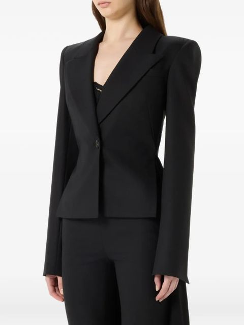 Blumarine single-breasted asymmetric-hem blazer - Black
