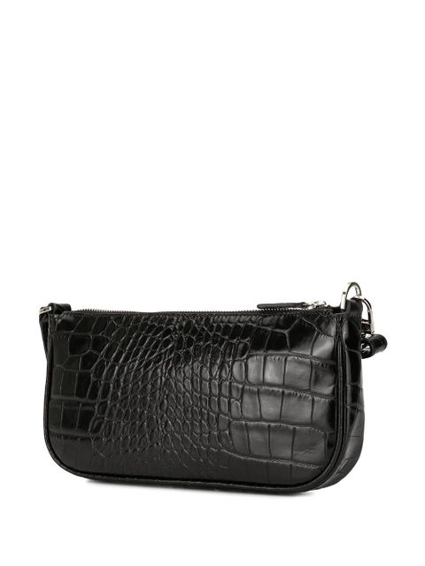 BY FAR Rachel croc-effect shoulder bag - Black - zdjęcie produktu nr 2