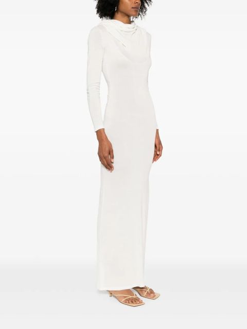 Aya Muse fine-knit maxi dress - White