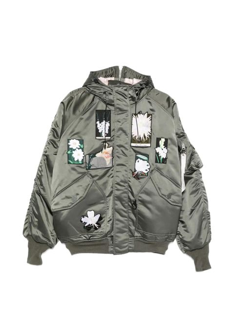 Cecilie Bahnsen x Alpha Industries floral-embroidered hooded jacket - Green - zdjęcie produktu nr 1