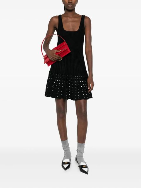 SANDRO rhinestone-embellished velvet dress - Black