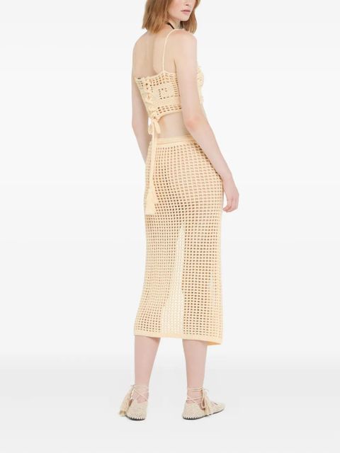 Alanui Where The Waves Begins crochet tassel-detail top - Neutrals