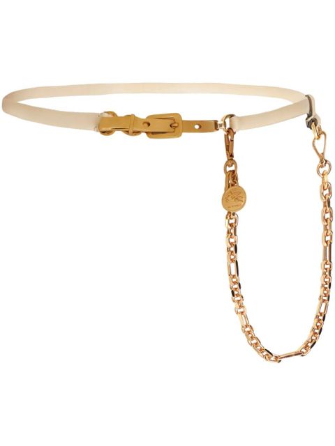 ETRO Pegaso-medallion chain leather belt - Neutrals - zdjęcie produktu nr 1