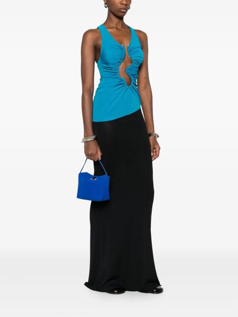 Christopher Esber mini turn-lock suede tote bag - Blue