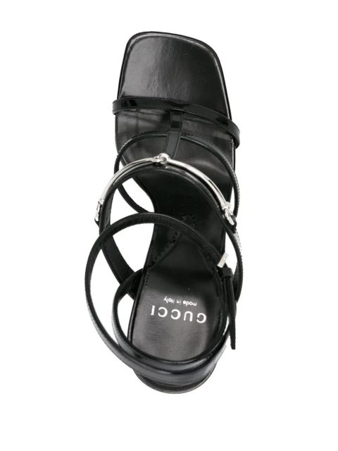 Gucci Horsebit 105mm strappy leather sandals - Black
