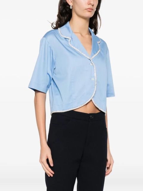 SANDRO beaded collared shirt - Blue