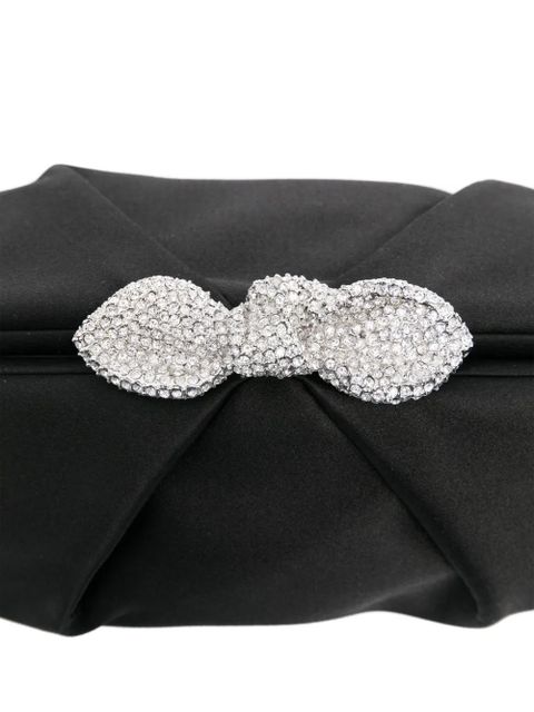 Aquazzura Very Bow Tie Crystal clutch bag - Black