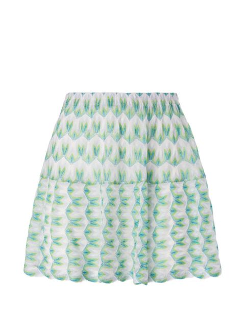 Missoni pleated geometric-pattern mini skirt - White - zdjęcie produktu nr 1