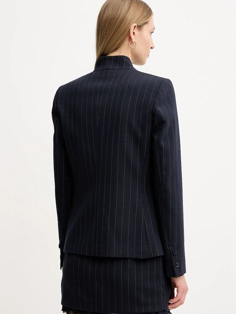 Pinko marynarka z dodatkiem wełny kolor granatowy jednorzędowa wzorzysta 105626 A2QY