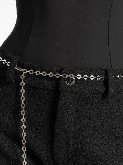 Manière De Voir Elina chain-belt tweed mini shorts - Black