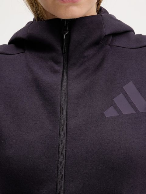 adidas bluza adidas x Z.N.E damska kolor fioletowy z kapturem wzorzysta KC0990