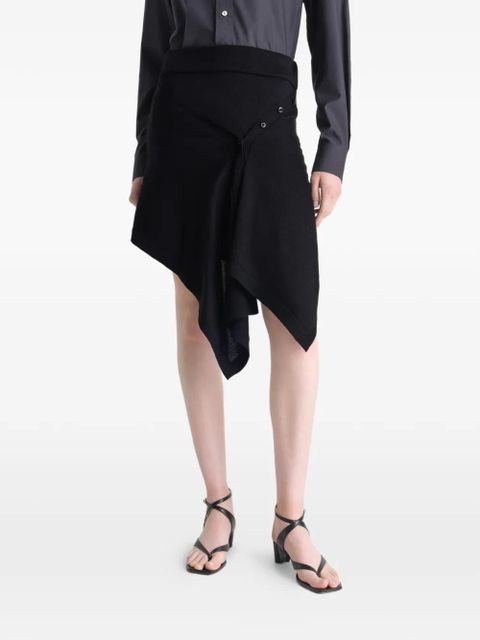 LEMAIRE buttoned draped asymmetric skirt - Black