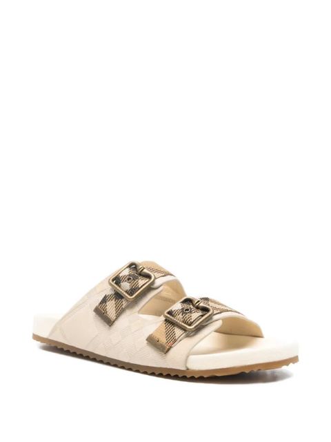 Burberry buckle check sandals - Neutrals - zdjęcie produktu nr 1