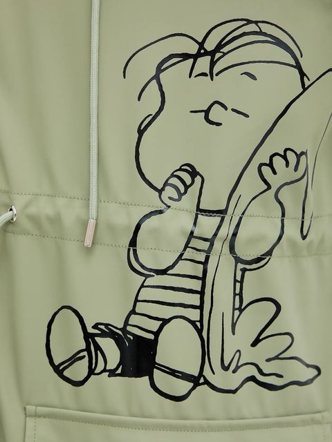 Coccinelle parka przeciwdeszczowa PEANUTS kolor zielony przejściowa E7.T1E.72.01.01