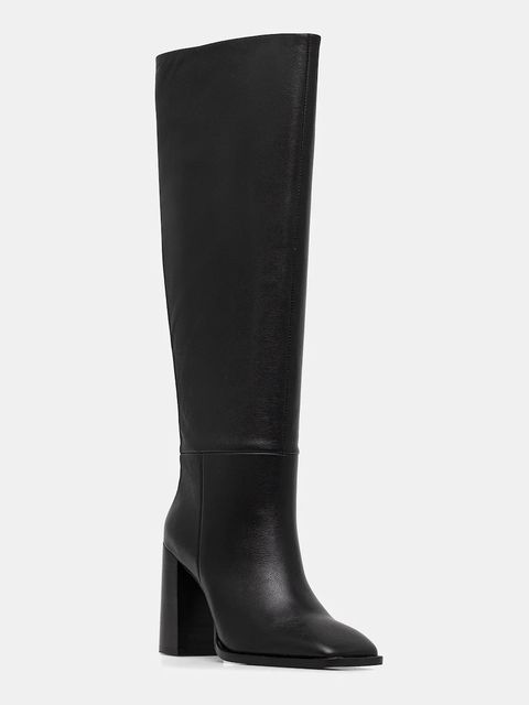 Answear.LAB kozaki skórzane kolor czarny na słupku