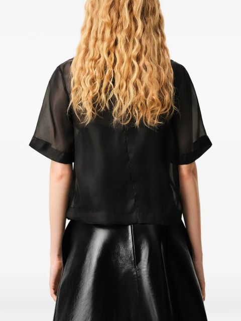 AMI Paris short-sleeves sheer top - Black