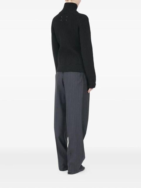 Maison Margiela ribbed zip-fastening cardigan - Black - zdjęcie produktu nr 2