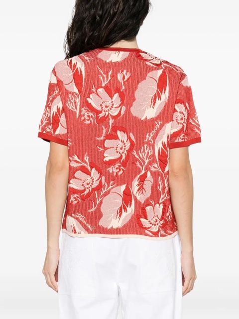 FENDI floral-pattern short-sleeved T-shirt - Red