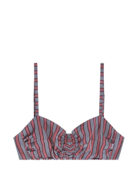 DRIES VAN NOTEN striped bra top - Grey - zdjęcie produktu nr 1
