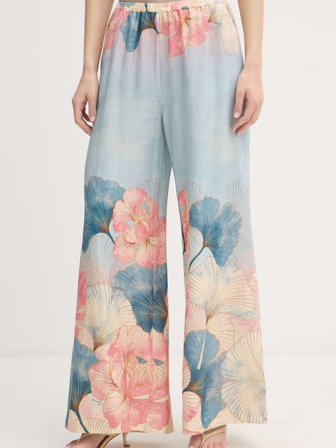 Gaudi spodnie straight damskie z lnem - zdjęcie produktu nr 2