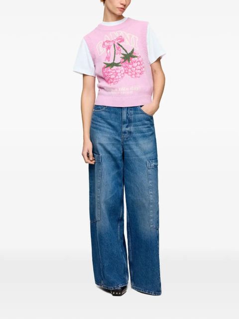 GANNI graphic knitted vest - Pink - zdjęcie produktu nr 2