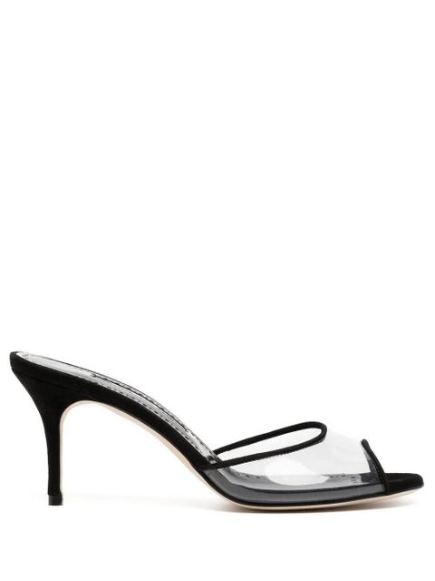 Manolo Blahnik Jadifa transparent heeled 70mm sandals - Black - zdjęcie produktu nr 1
