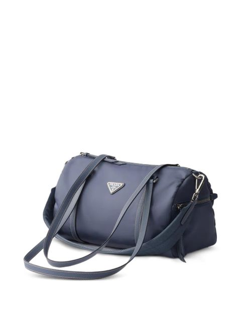Prada large Re-Nylon and Saffiano-leather duffel bag - Blue