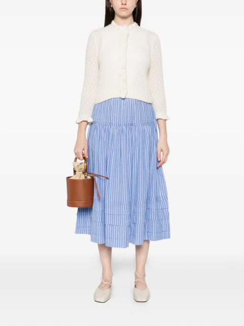 DÔEN frills perforated cardigan - Neutrals