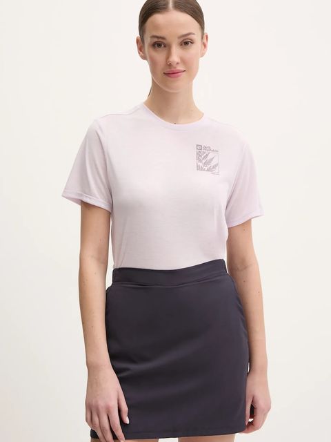 Jack Wolfskin t-shirt sportowy Vonnan Graphic kolor fioletowy A63953 - zdjęcie produktu nr 1