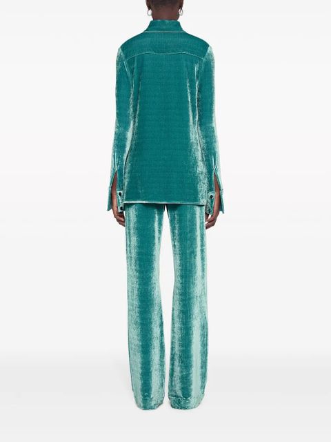 Jil Sander velvet straight-leg trousers - Green