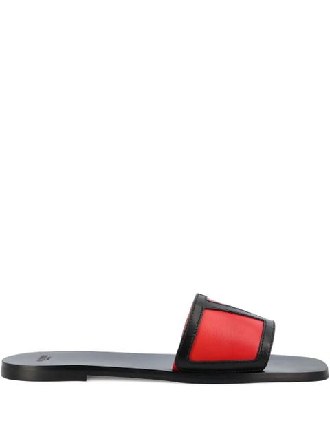 Valentino Garavani Viva Superstar VLogo leather sandals - Red - zdjęcie produktu nr 1