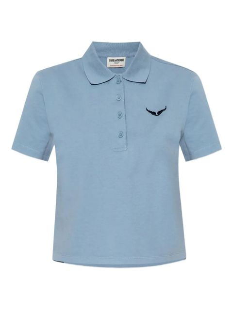 Zadig&Voltaire embroidered-logo polo top - CLOUD - zdjęcie produktu nr 1