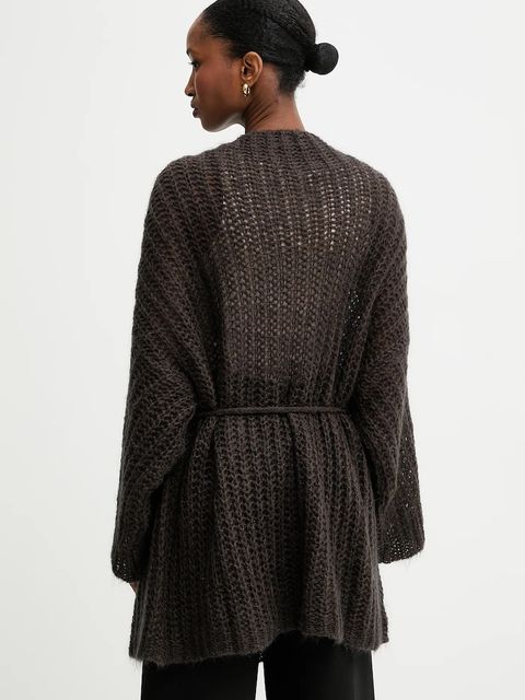 Answear.LAB kardigan z dodatkiem wełny damski kolor brązowy lekki