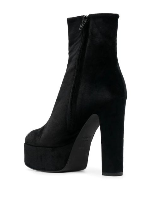 PINKO 135mm suede platform ankle boots - Black