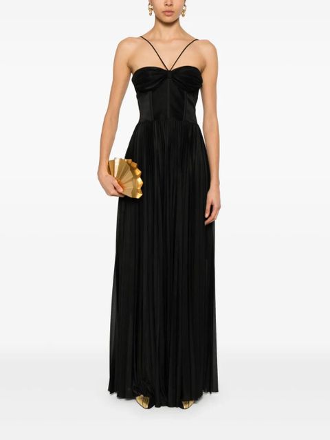 PINKO bustier pleated maxi dress - Black - zdjęcie produktu nr 2